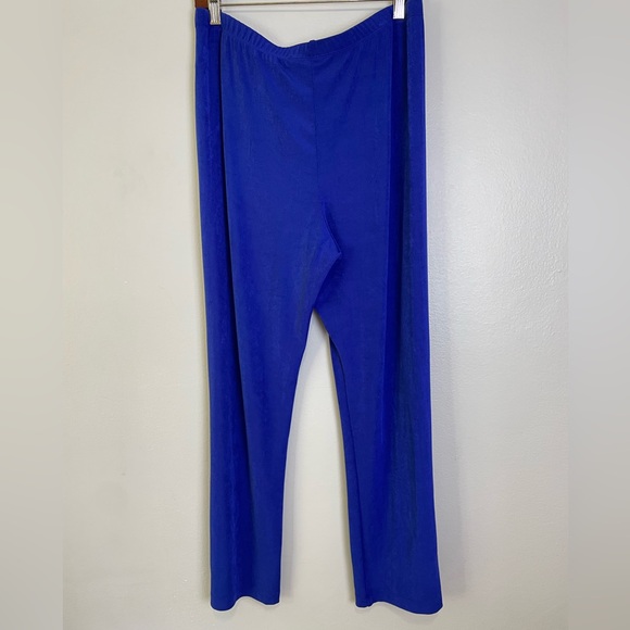 NWT Chico’s Travelers Elastic Waistband Pull On Pants Size L Royal Blue Straight - Picture 4 of 16